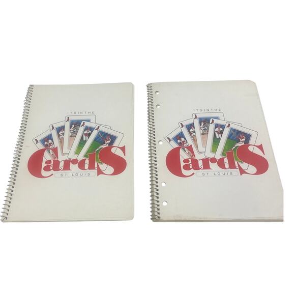 2 Vintage St Louis Baseball Cardinals Spiral Bound Wide Rule Lined Notebooks - Picture 1 of 3